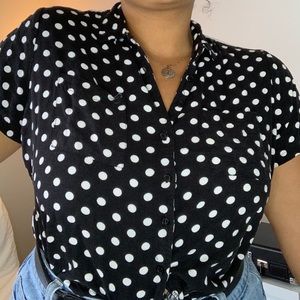 vintage polka dot top